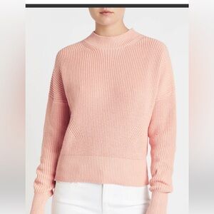 Frame Denim Pink Ribbed Cowl Sweater